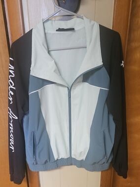 Under Armour Two-Tone Zip Windbreaker Jacket - Light Blue & Slate